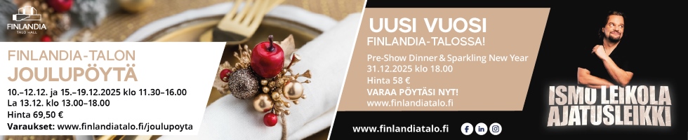 Joulupöytä ja uusivuosi Finlandia-talo